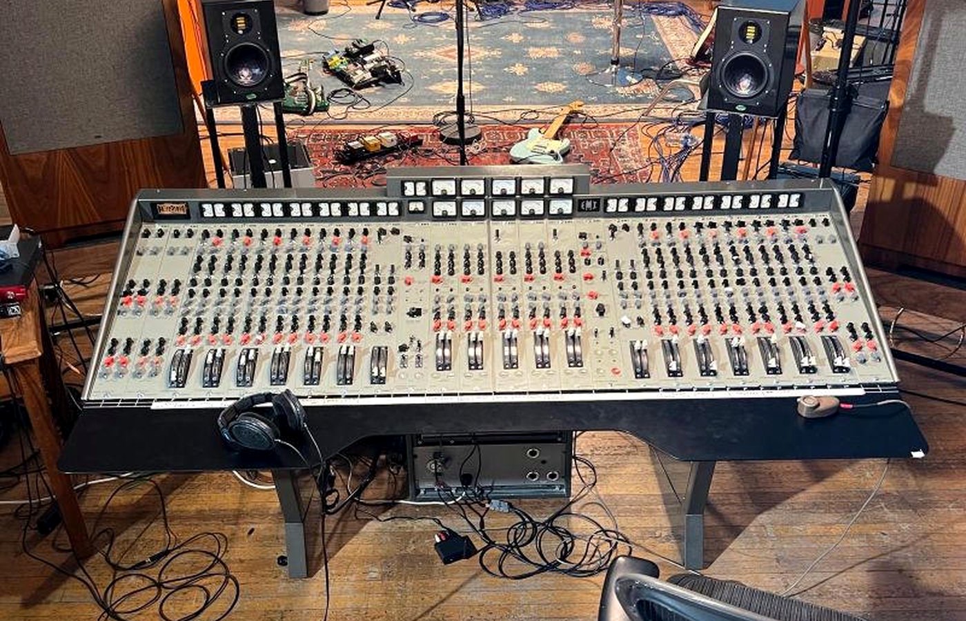 Mixing console at Cranked Up Studios West used for mix, master, and record
