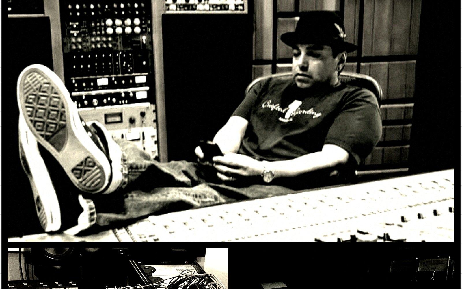 Recording session at Cranked Up Studios West, Los Angeles